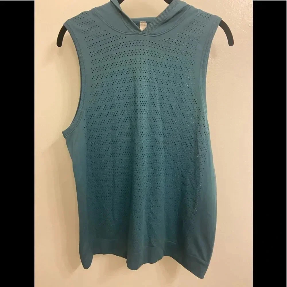 Lululemon Breeze By Hooded Tank Squad Persian Blue Size 8 - Picture 3 of 5